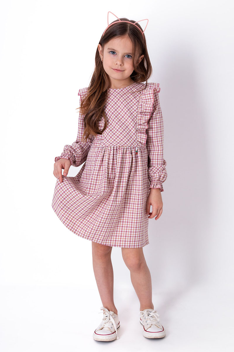 Сукня з довгим рукавом для дівчинки Mevis рожева 4234-01 - ціна