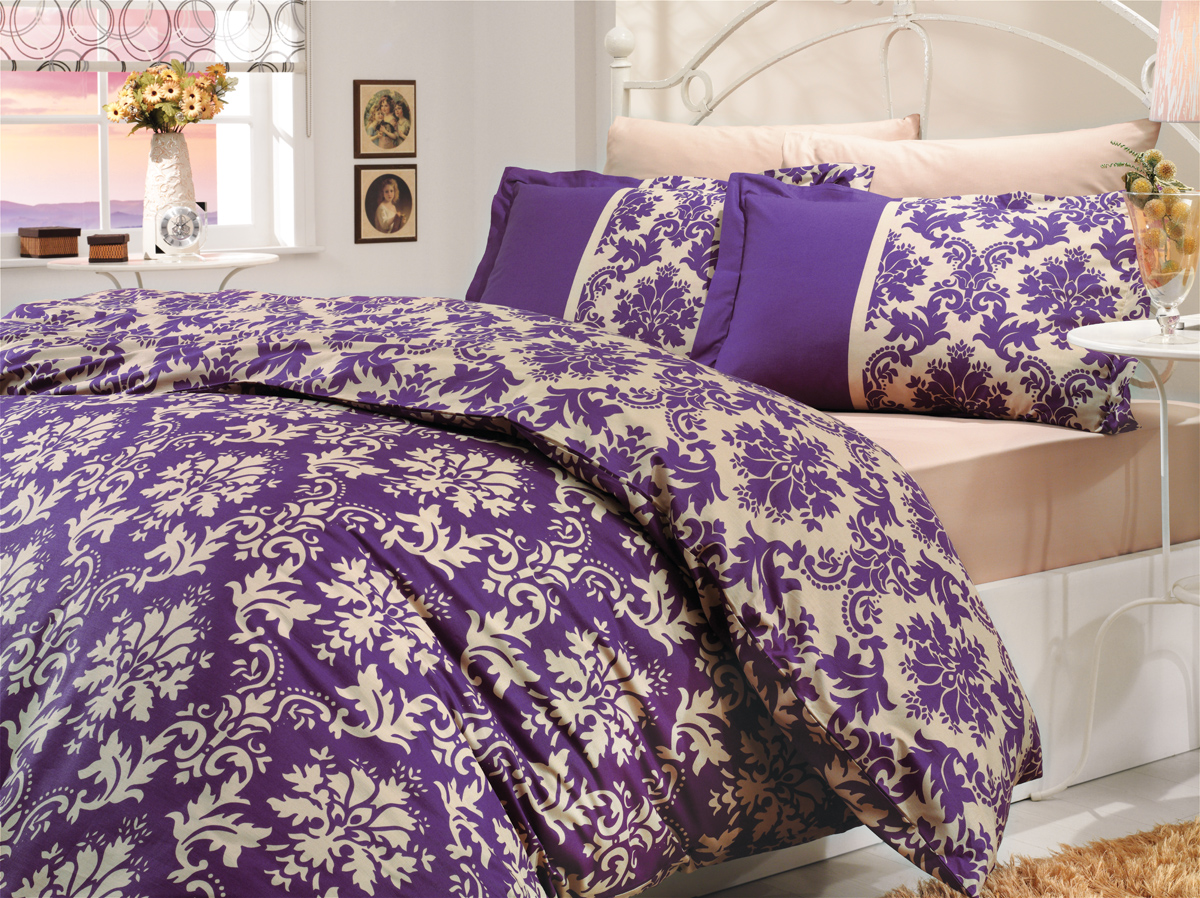 Комплект постельного белья HOBBY Poplin Avangarde фиолетовый 200*220 - ціна