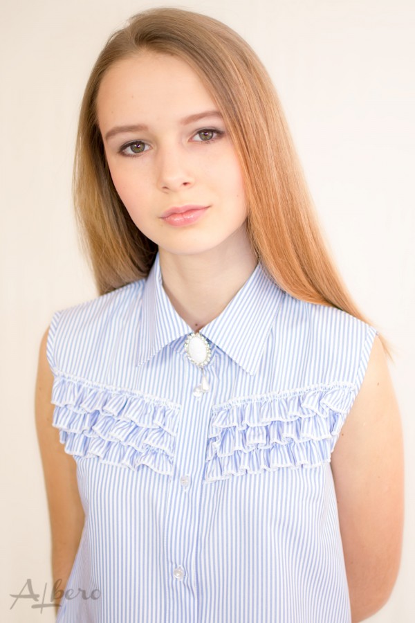 Блузка з коротким рукавом для дівчинки Albero блакитна 5060 - розміри