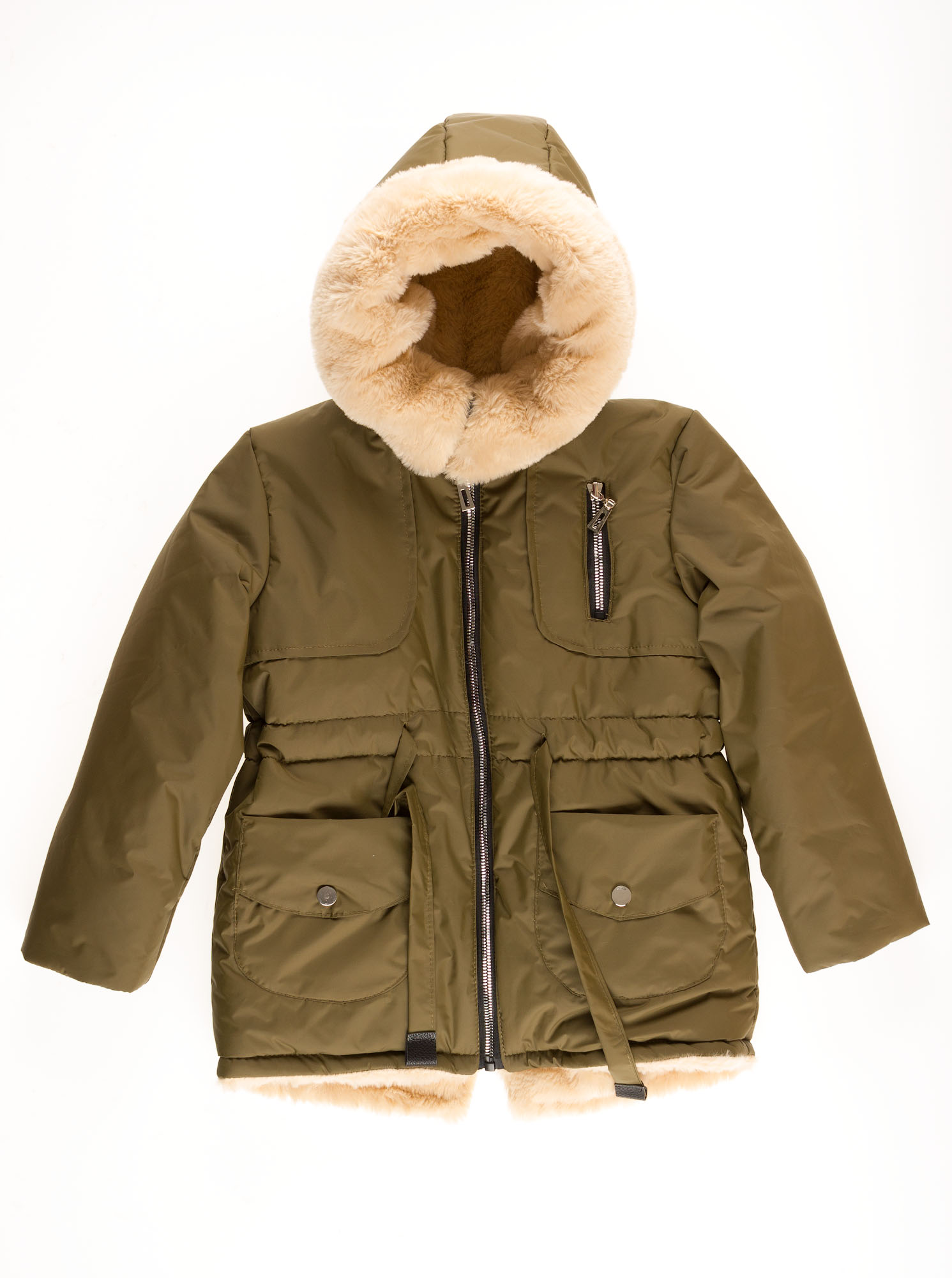 Куртка зимняя для девочки Одягайко хаки 20025 - ціна