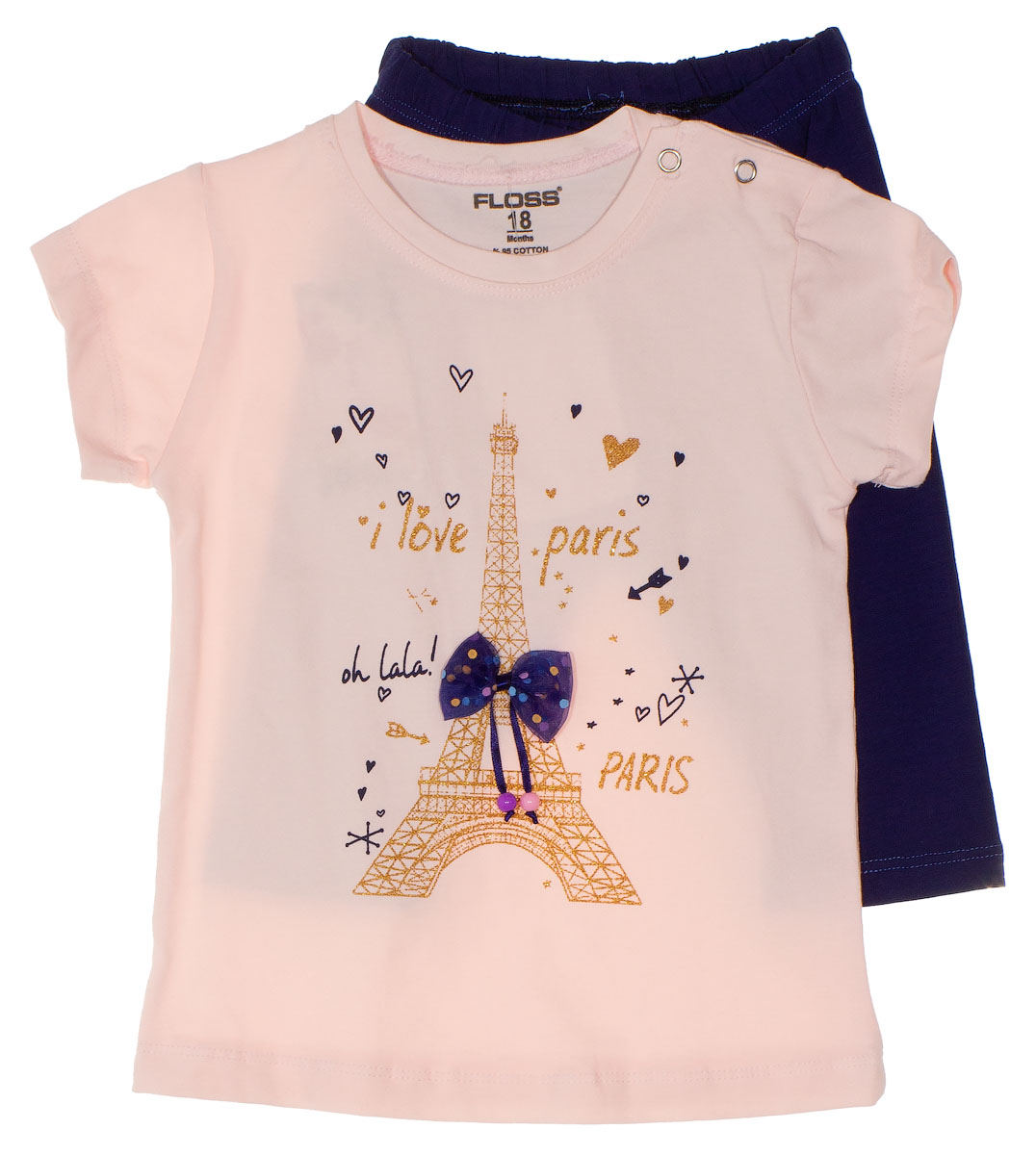 Комплект для дівчинки футболка та бриджі Benna Paris рожевий - ціна