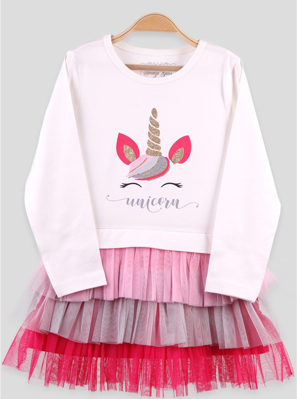 Платье для девочки Breeze Единорог молочное 14341 - ціна