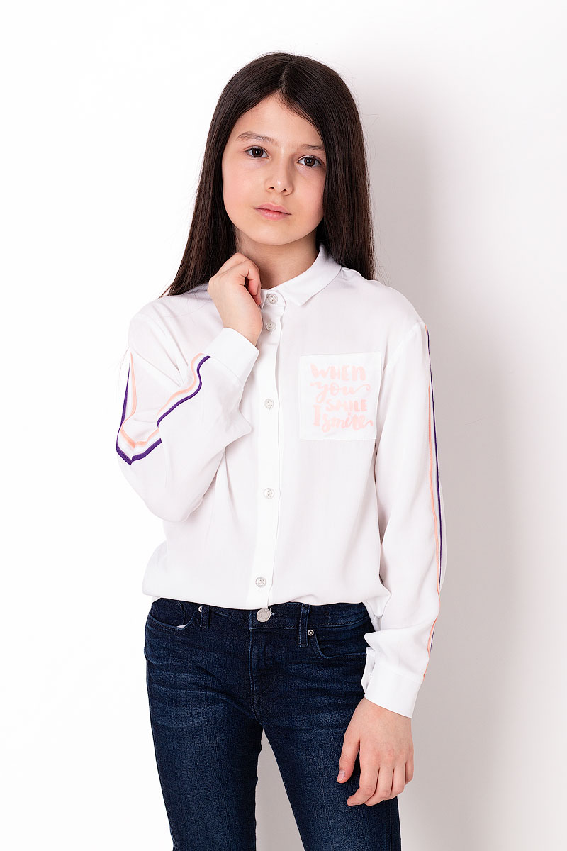 Блузка для дівчинки Mevis біла 3657-01 - ціна