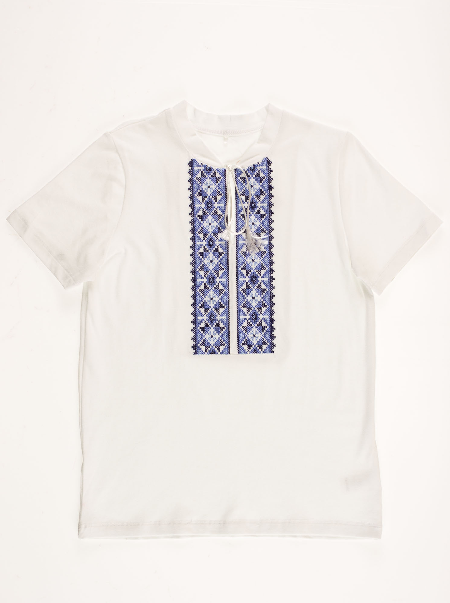 Вышиванка-футболка для мальчика Фабрика голубая 6020В - ціна