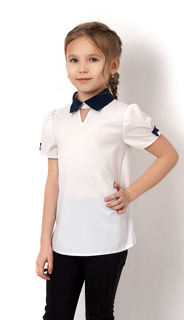 Шкільна блузка для дівчинки Mevis молочна 2687-01 - ціна