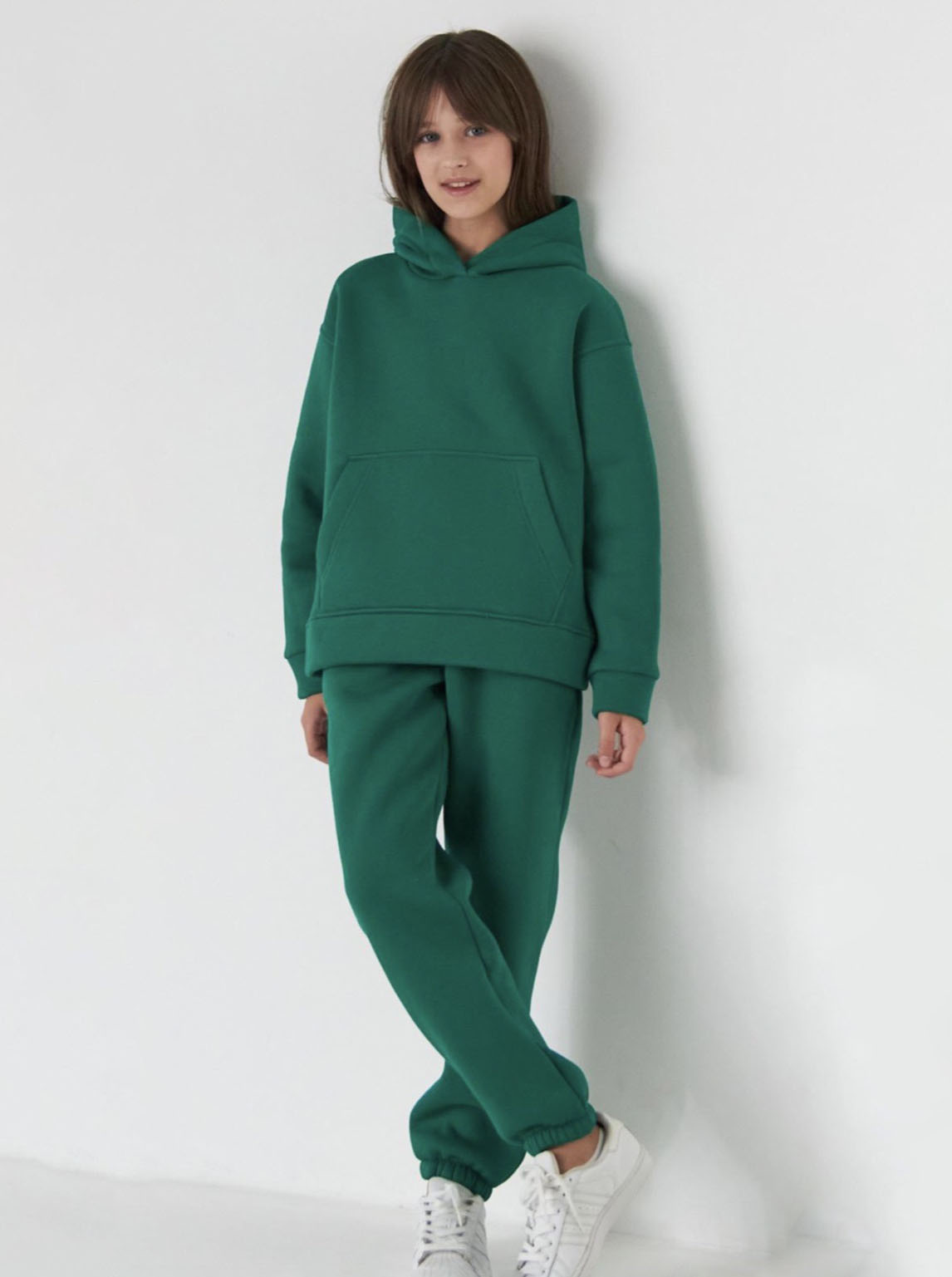 Утеплений спортивний костюм для дівчинки зелений смарагд 2708-02 - ціна