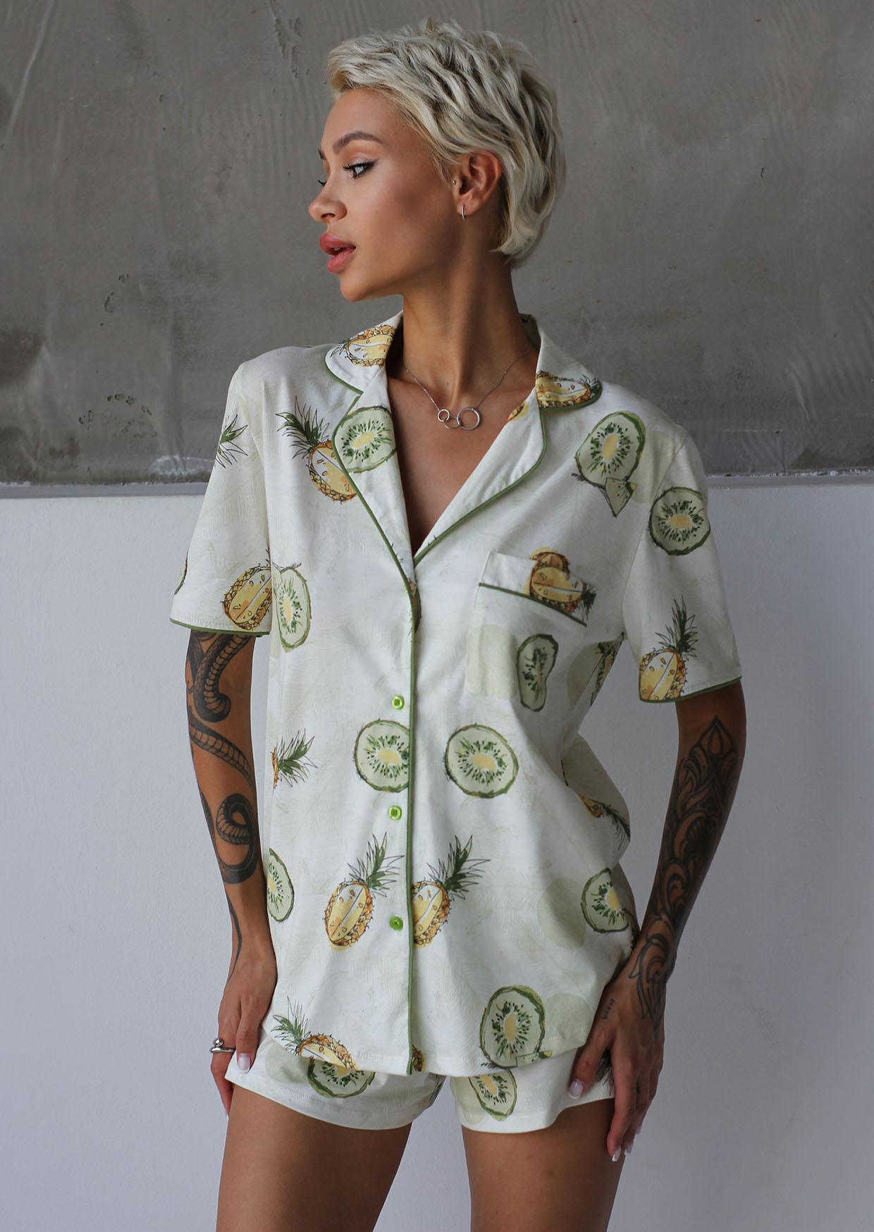 Жіноча піжама Leinle Pineapple молочна 1551-12006 - ціна