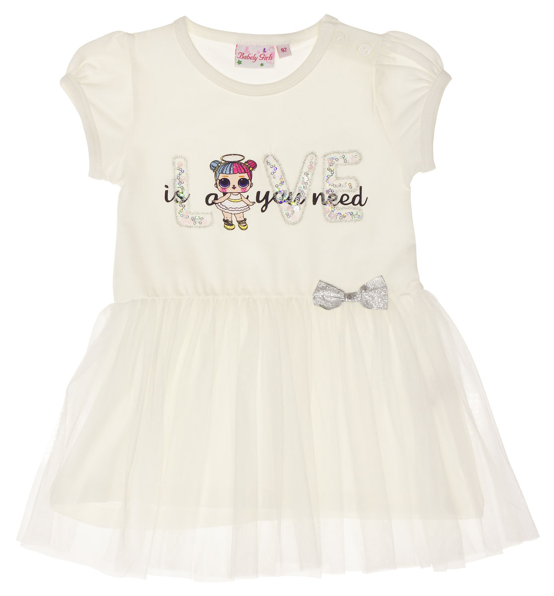 Сукня для дівчинки LOVE LOL молочна 11890 - ціна