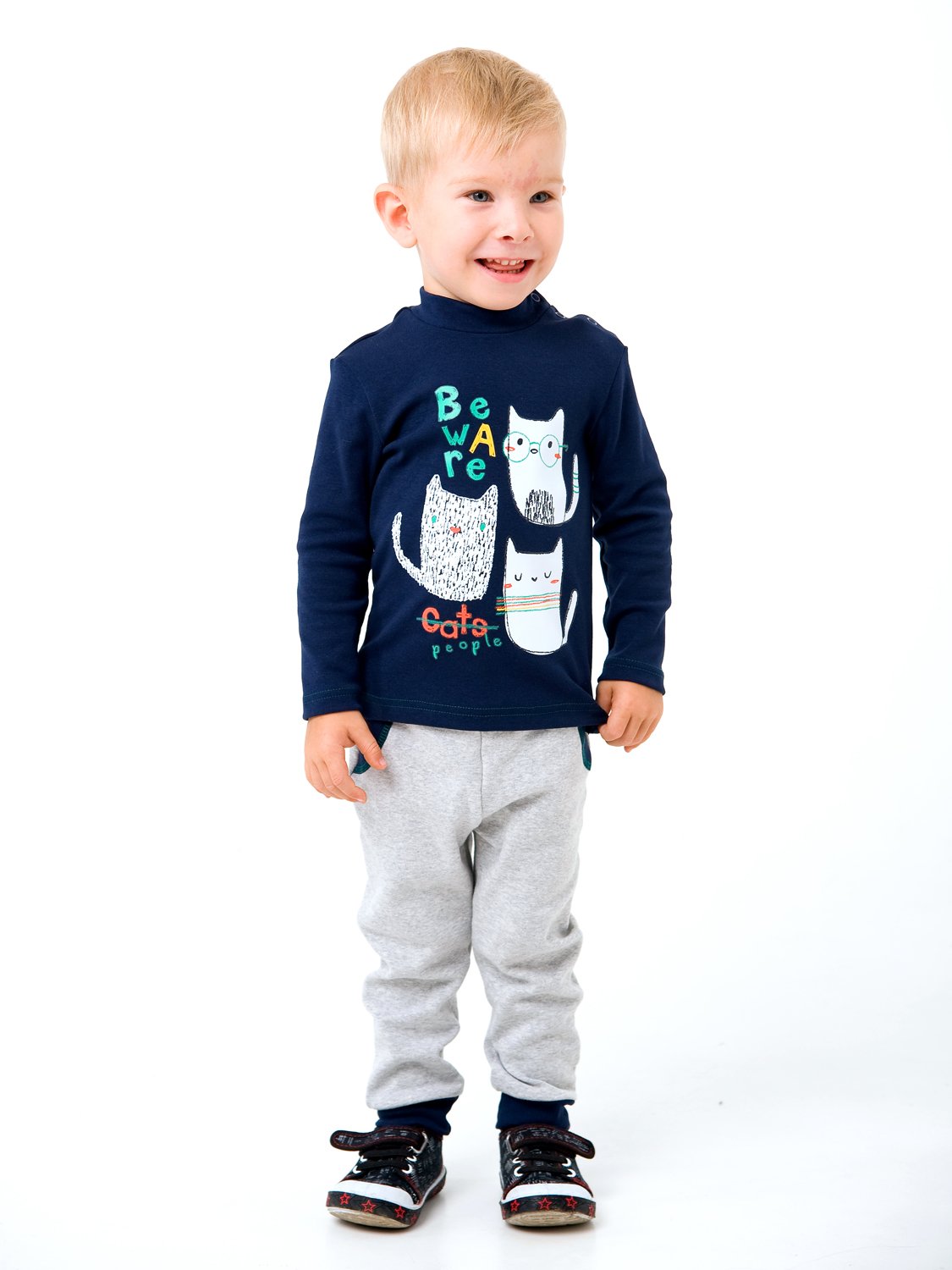 Трикотажні штанці для хлопчика Smil сірі 115383 - ціна