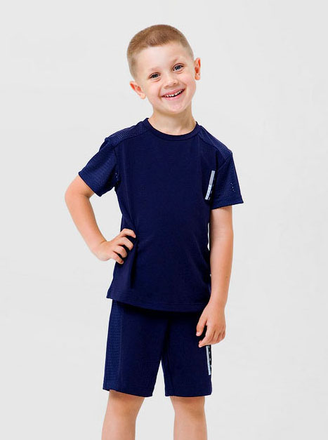 Спортивна футболка для хлопчика SMIL темно-синя 110605/110606 - ціна