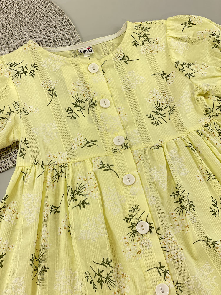 Літня сукня для дівчинки Mevis Квіточки жовта 4972-01 - світлина