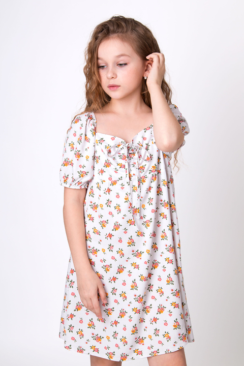 Літня сукня для дівчинки Mevis Квіти біла 4905-04 - ціна