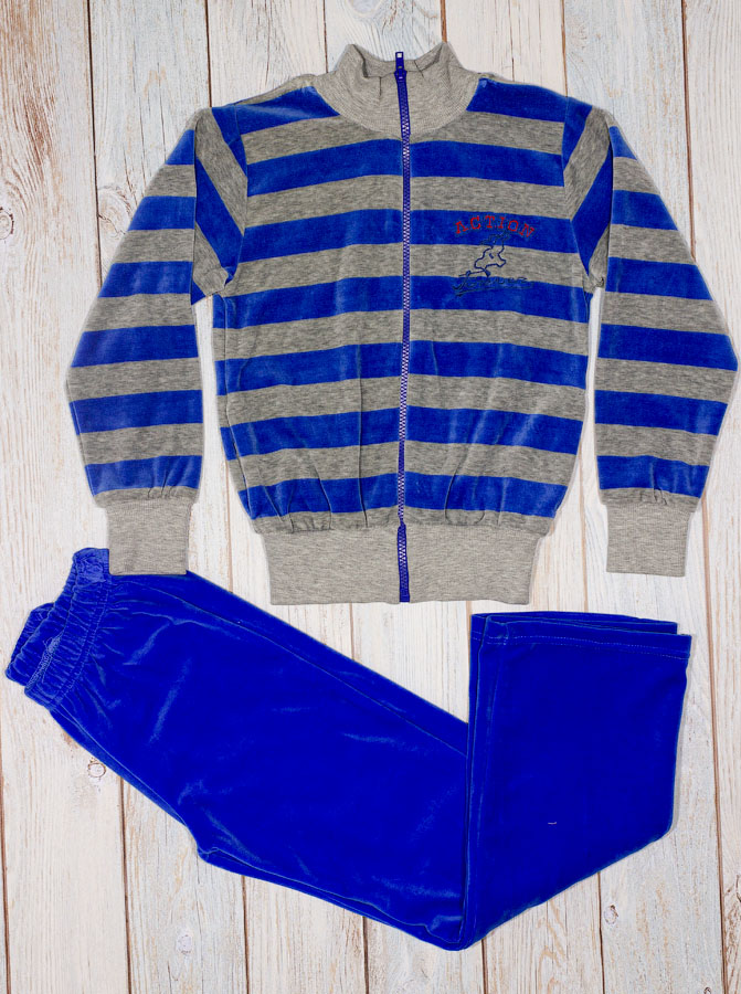 Спортивний велюровий костюм для хлопчика Фламінго синій 966-516 - ціна