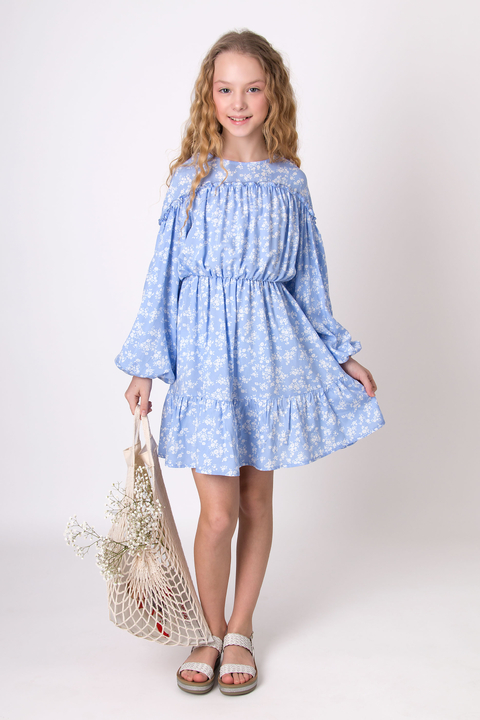 Сукня для дівчинки Mevis Квіточки блакитна 4991-03 - ціна