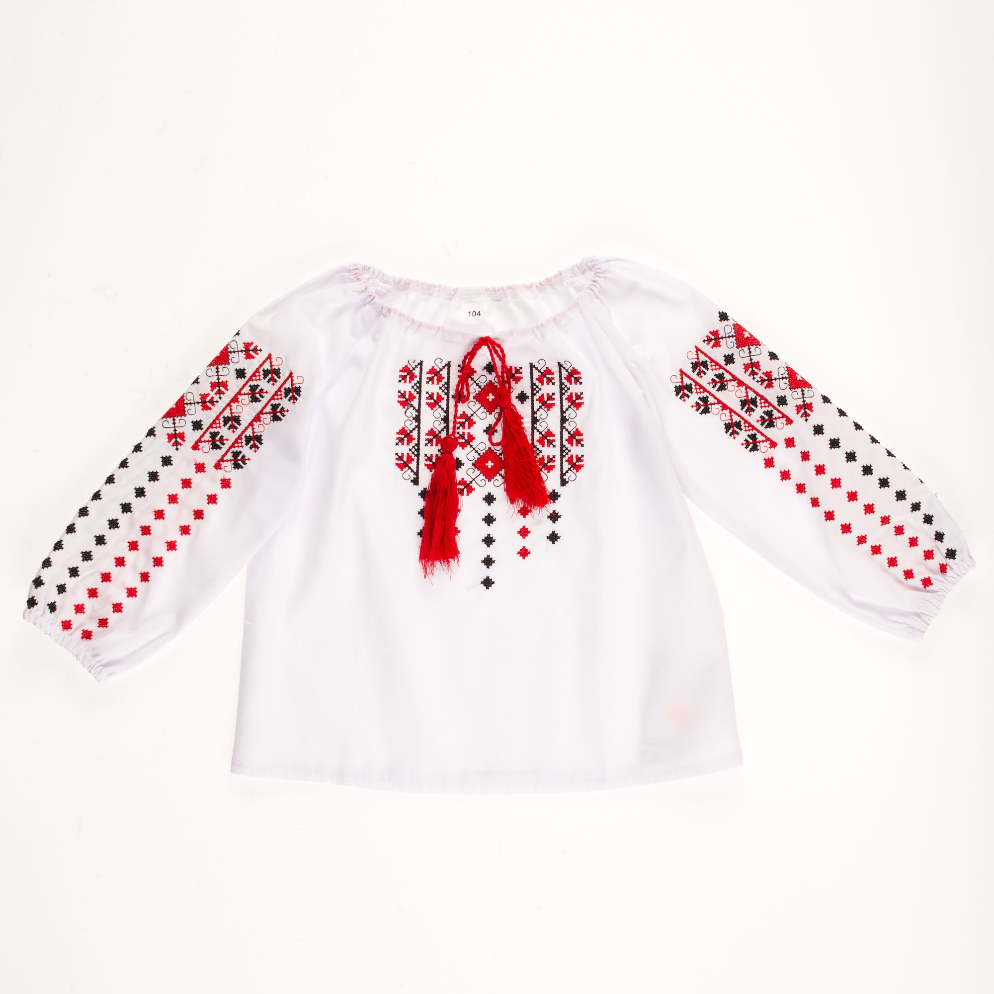 Вышиванка-блузка для девочки Украина Перлина красная 2348 - ціна