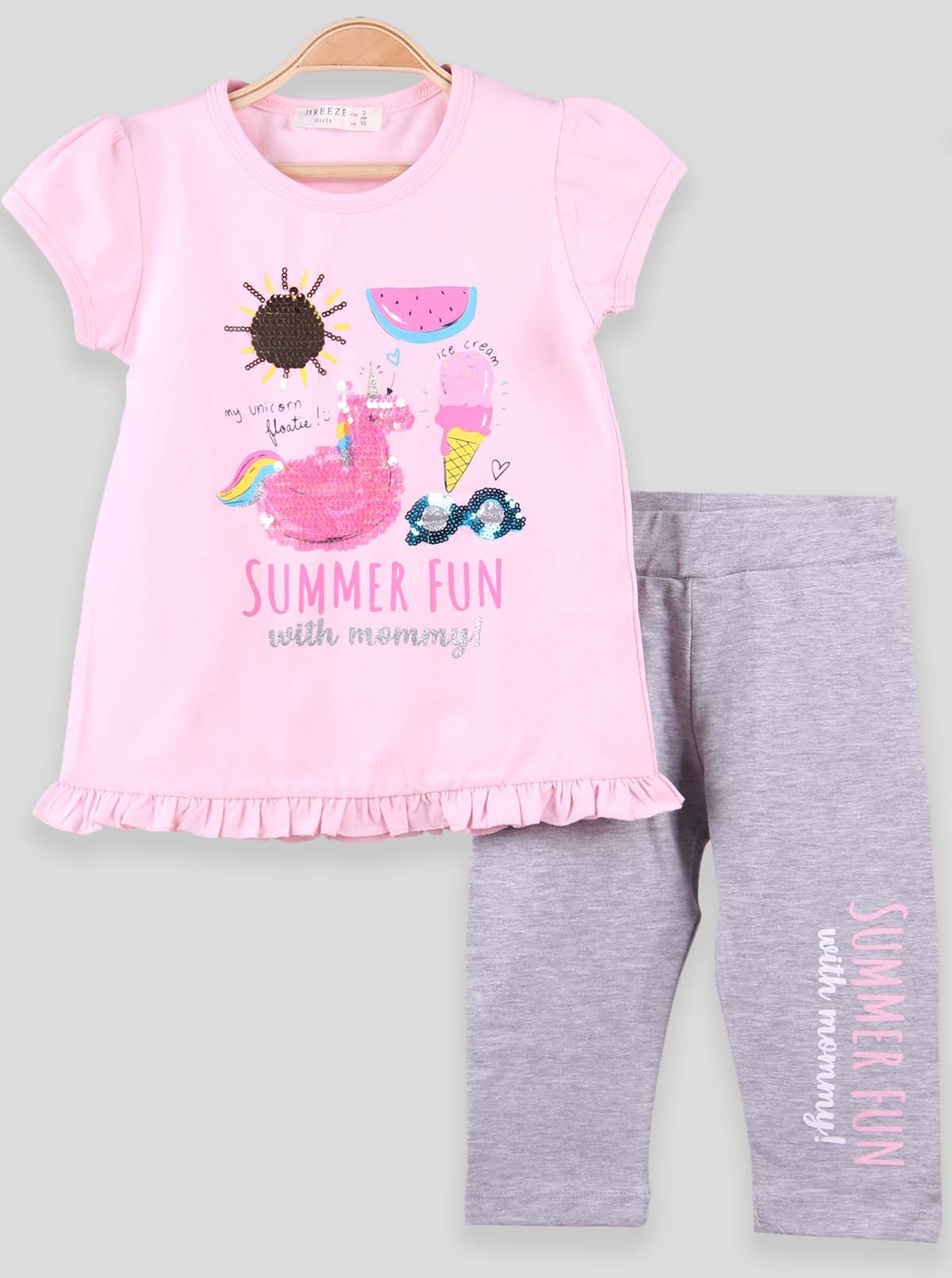Комплект футболка та бриджі для дівчинки Breeze Summer Fun рожевий 13733 - ціна