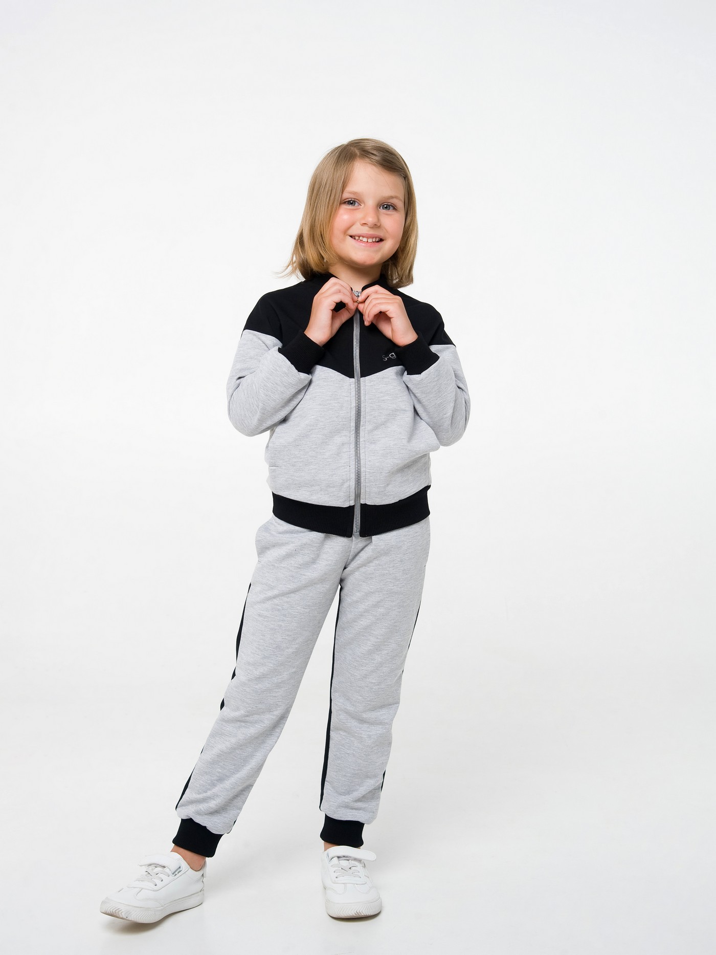 Спортивний костюм для дівчинки SMIL сіро-чорний 117282/117283 - ціна