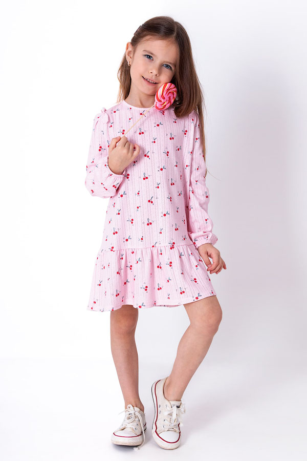 Трикотажне плаття для дівчинки Mevis рожеве 4012-02 - ціна