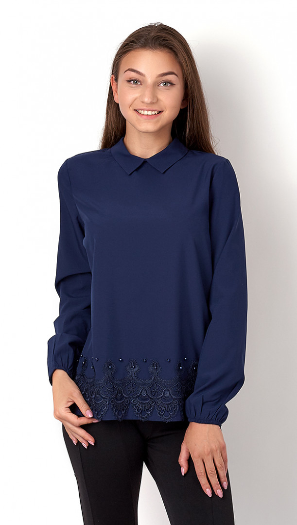 Ошатна блузка для дівчинки Mevis синя 2945-03 - ціна