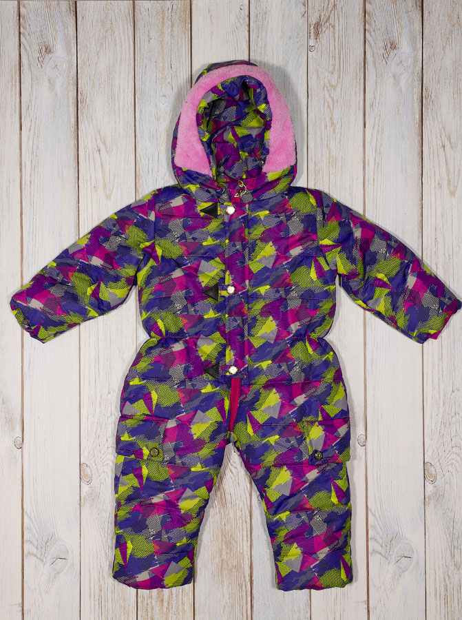 Комбінезон зимовий відрядний для дівчинки Одягайко Абстракт фіолетовий 32015О - ціна