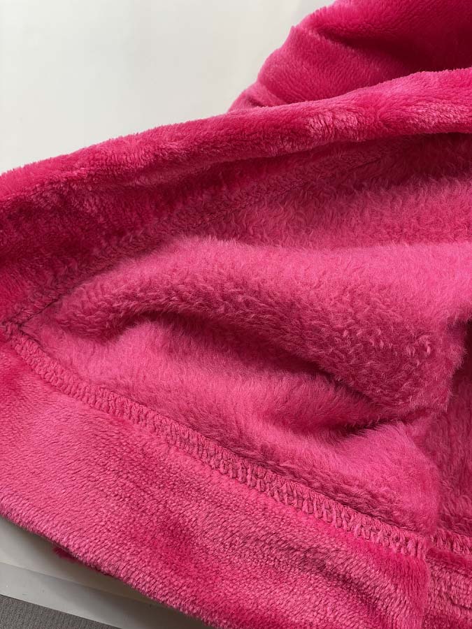 Теплий халат вельсофт для дівчинки Єдиноріжка малиновий 441-909 - фото