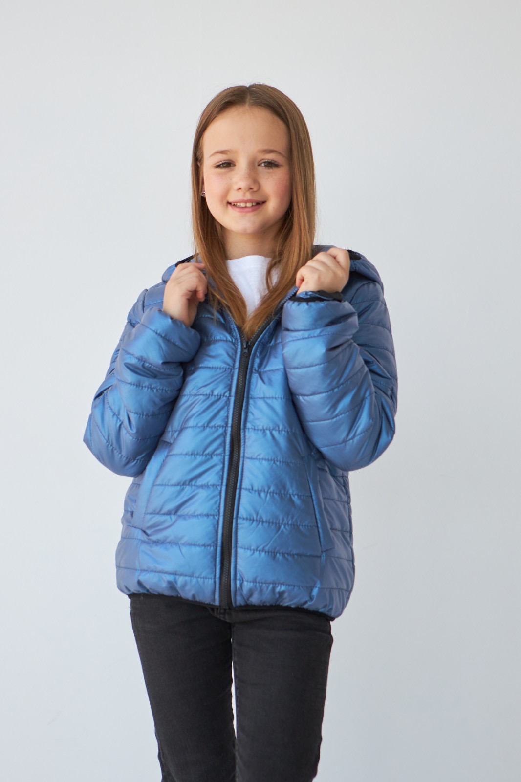 Демісезонна куртка для дівчинки Tair Kids синя 776 - ціна