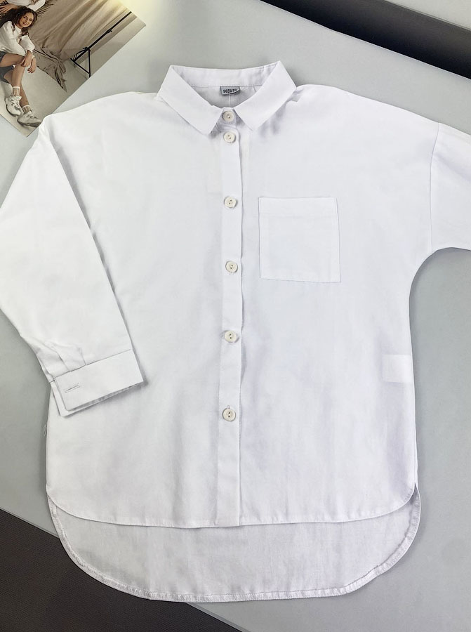 Шкільна блуза для дівчинки Mevis біла 4757-02 - ціна
