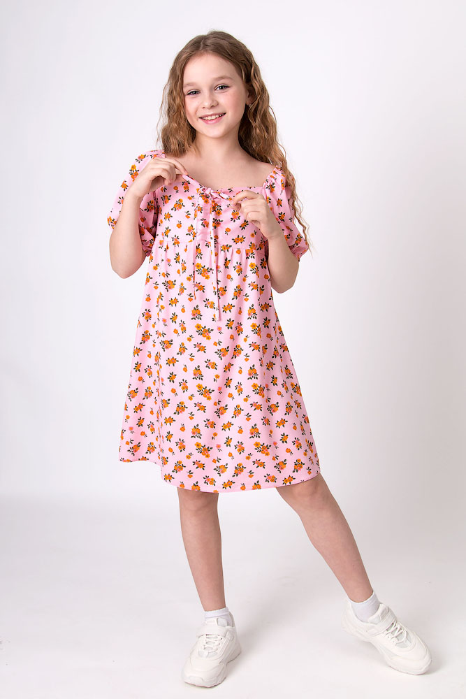 Літнє плаття для дівчинки Mevis Квіточки рожеве 4905-03 - ціна