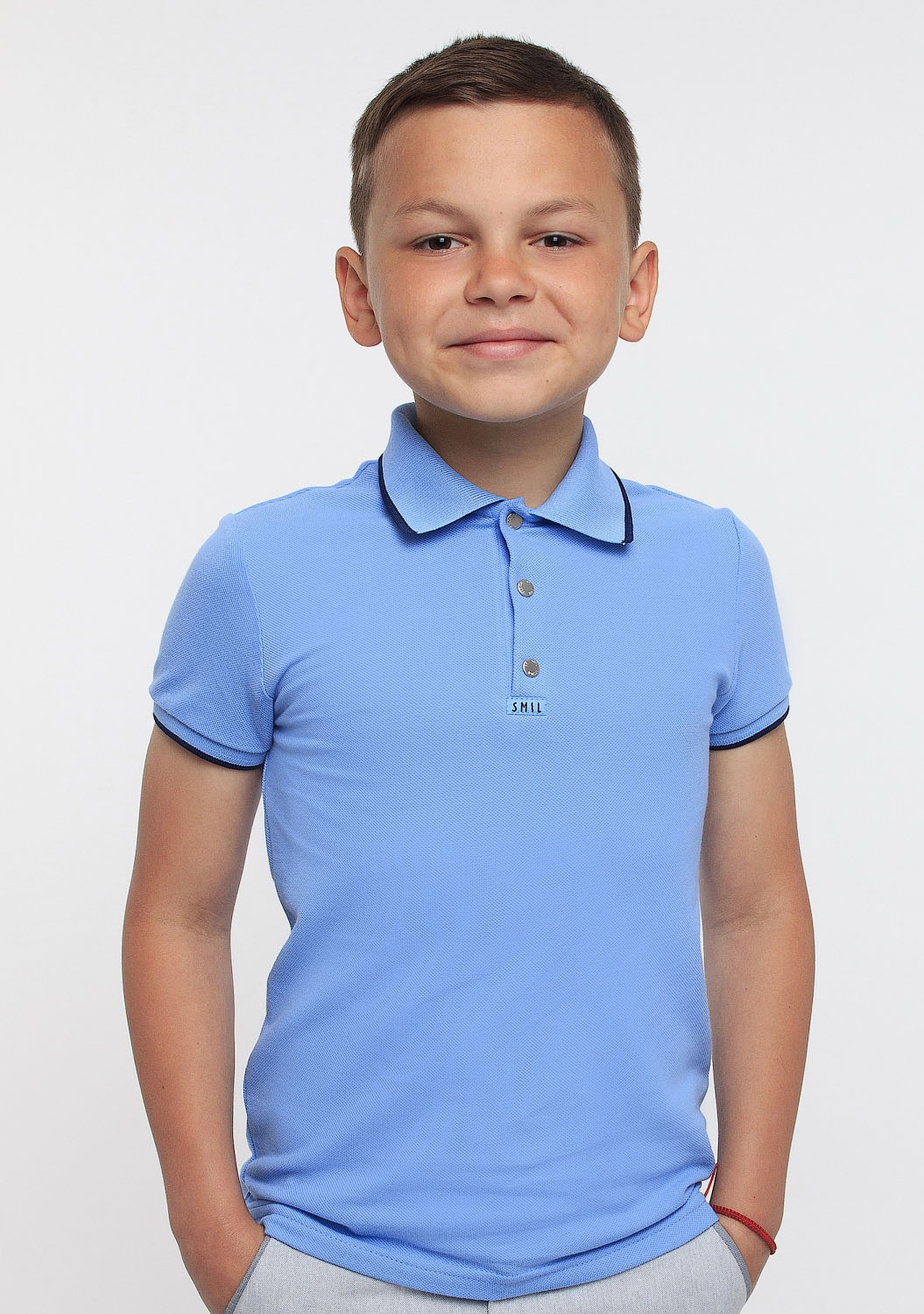 Футболка-поло с коротким рукавом для мальчика SMIL синяя - ціна