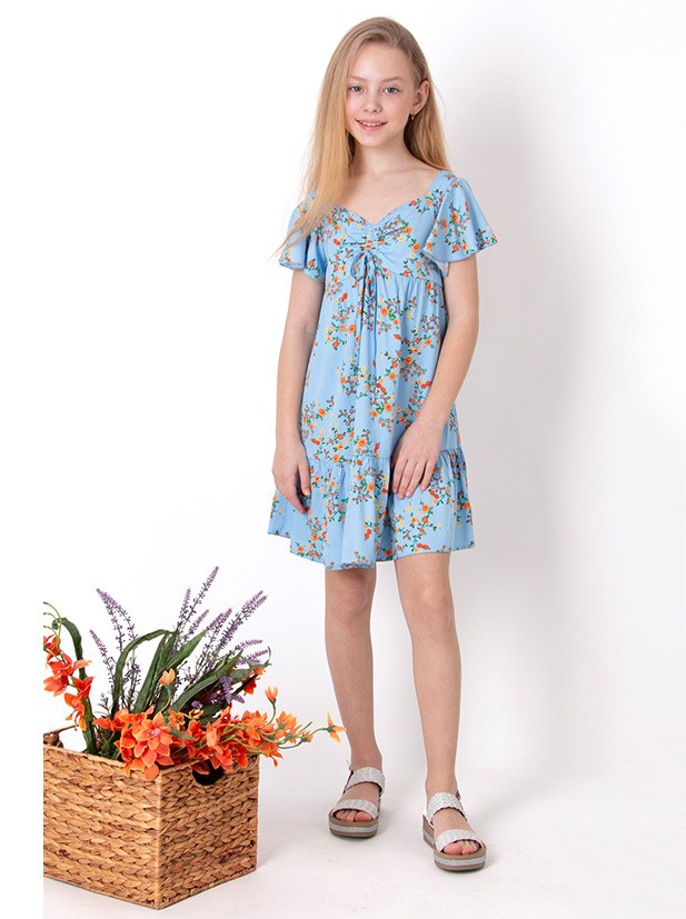 Сукня для дівчинки Mevis Квіточки блакитна 4544-01 - ціна