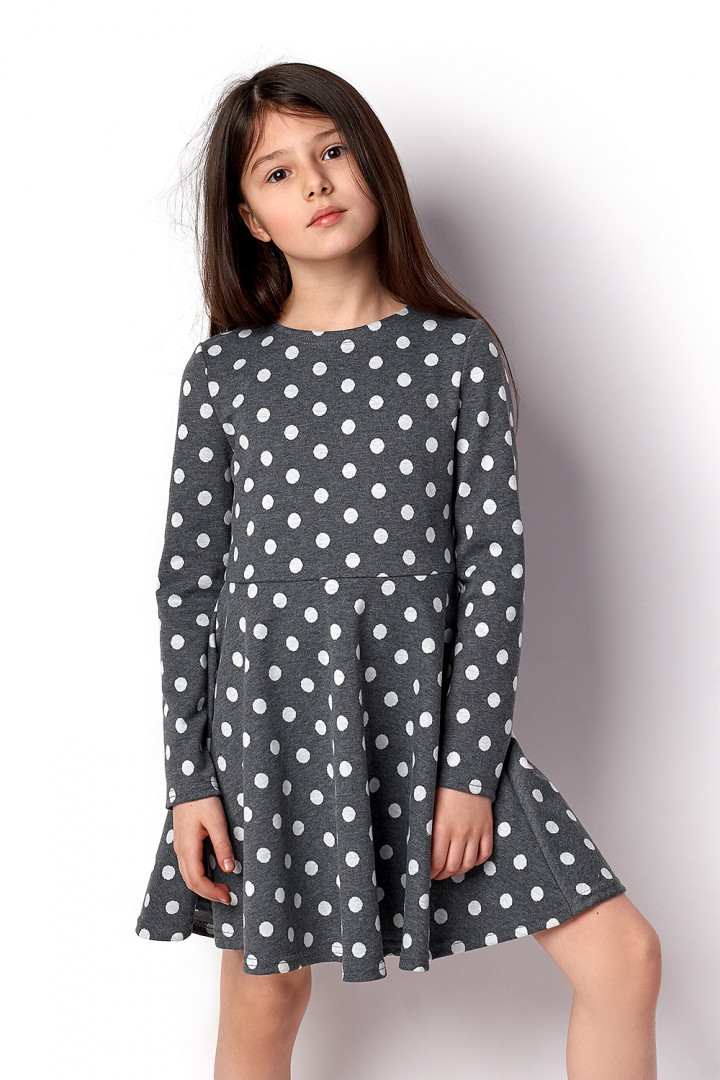 Трикотажне плаття для дівчинки Mevis темно-сіре 3347-03 - ціна