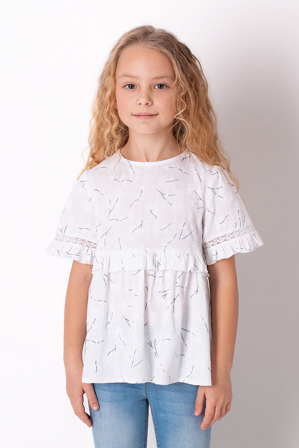 Блузка для дівчинки Mevis біла 3656-02 - ціна