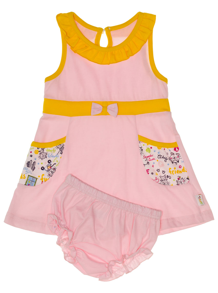 Літній комплект сукня та трусики для дівчинки Smil рожевий 113202 - ціна