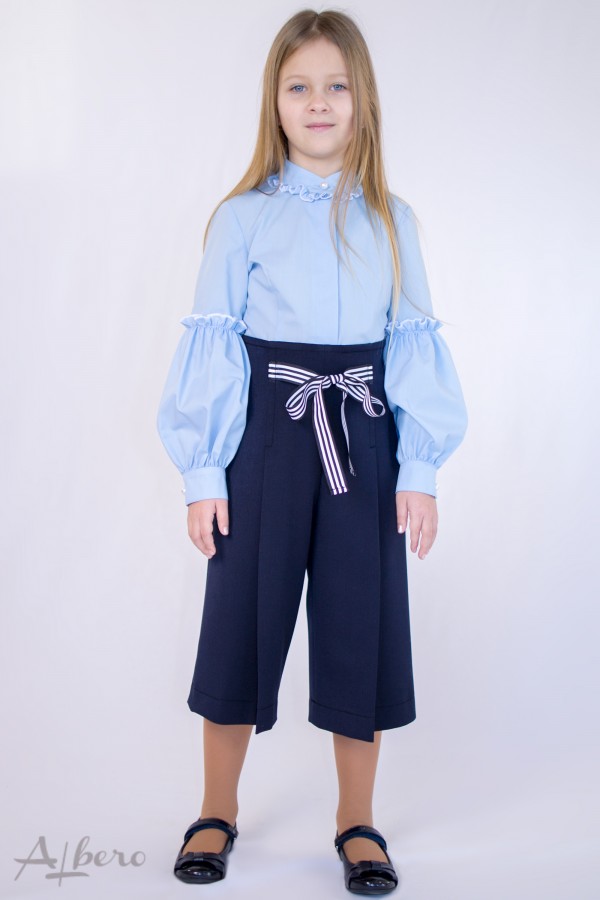 Шкільні брюки-кюлоти для дівчинки Albero сині 4030 - купити