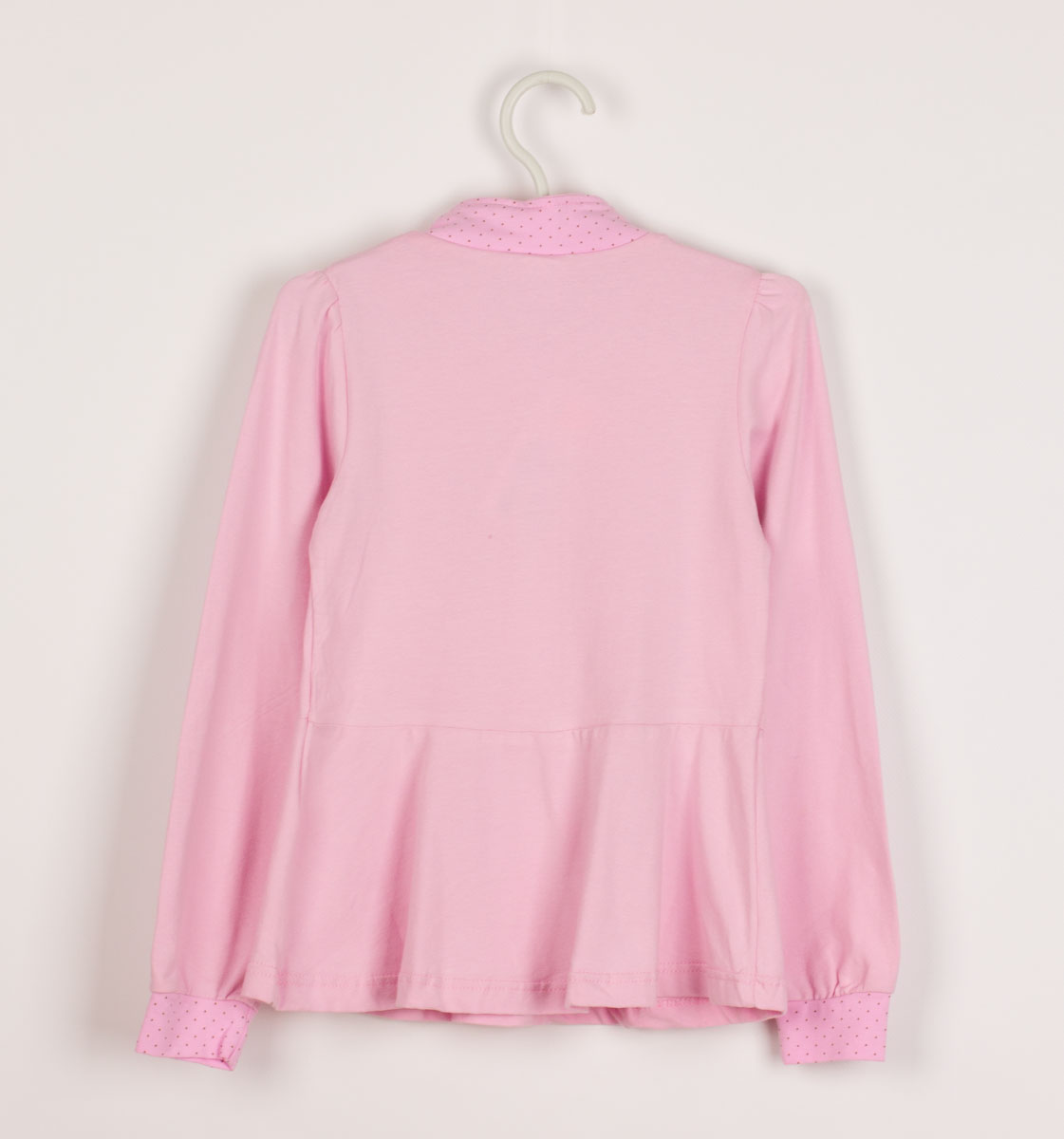 Блузка з басками для дівчинки довгий рукав Valeri tex рожева - розміри