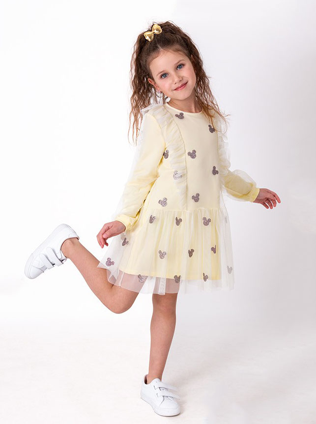 Ошатне плаття для дівчинки Mevis Міккі жовте 4054-04 - ціна