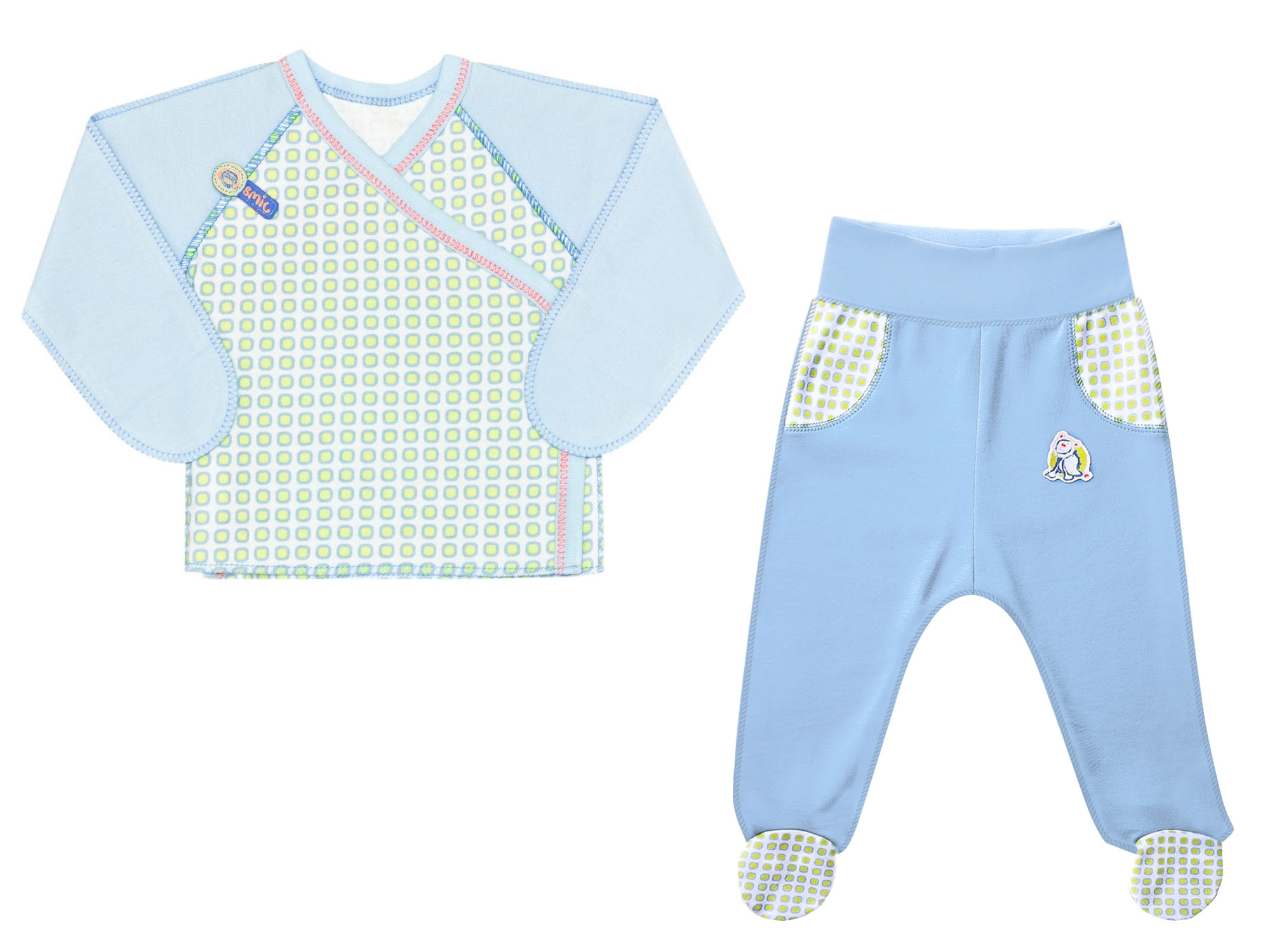 Комплект для хлопчика (сорочка+повзунки) Smil блакитний - ціна