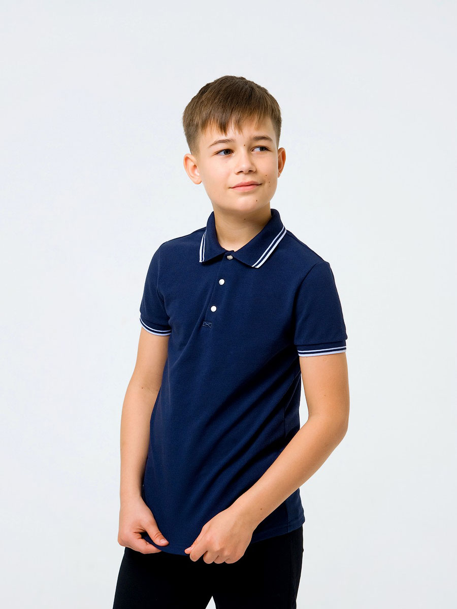 Футболка-поло з коротким рукавом для хлопчика SMIL темно-синя 114730/114731 - ціна