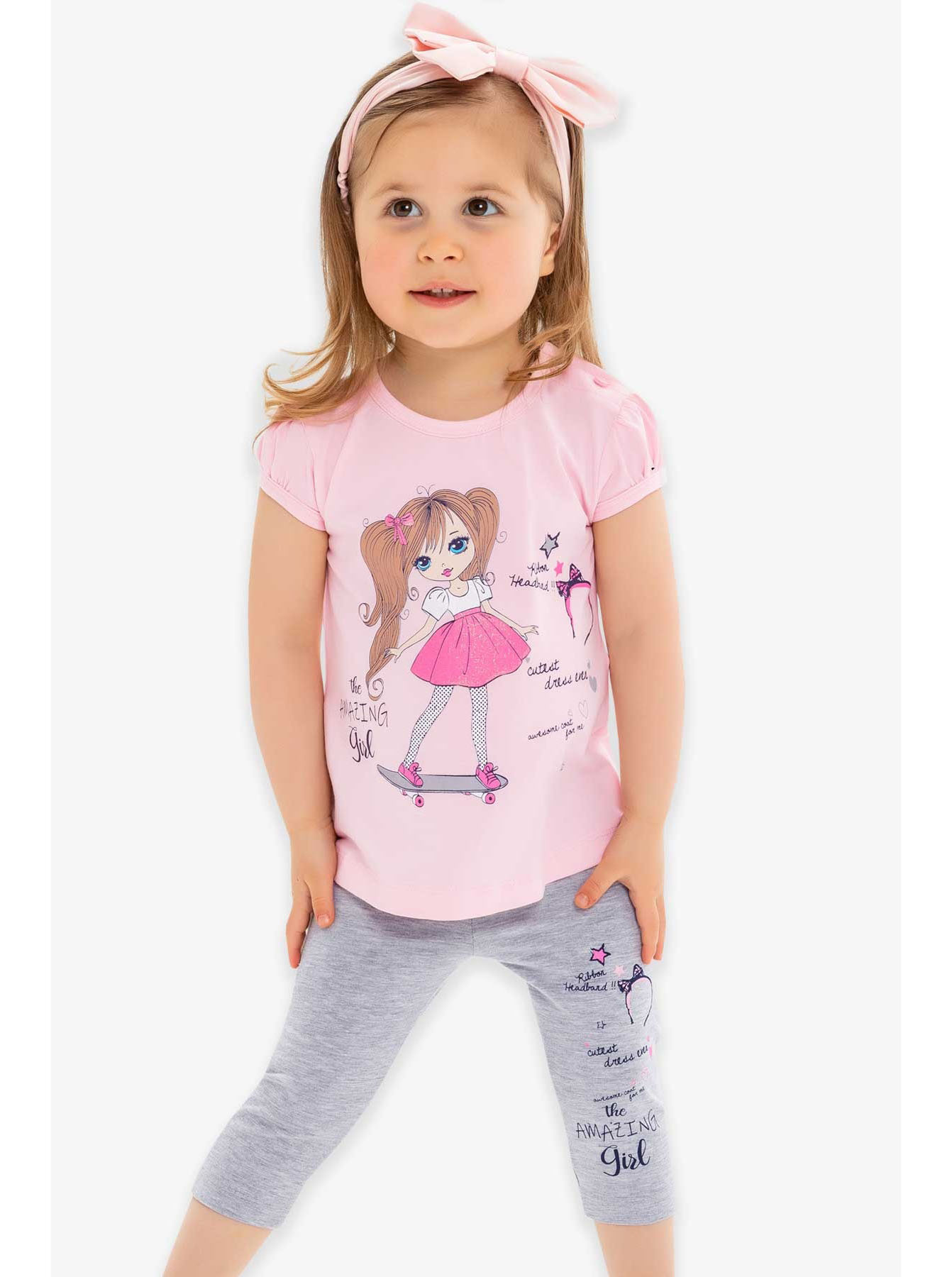 Комплект футболка та бриджі для дівчинки Breeze Amazing Girl рожевий 15705 - ціна