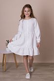 Нарядное платье для девочки Mevis Орнамент молочное 5041-01