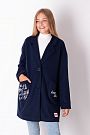 Легкое пальто для девочки Mevis синее 3445-01