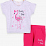 Комплект футболка і шорти для дівчинки Breeze Фламінго сірий 15160 - ціна