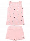 Комплект майка и шорты для девочки Фламинго Зайчики персиковый 242-115