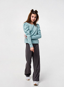 Трикотажні брюки-палаццо для дівчинки SMIL сірі 115495 - розміри