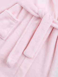 Теплий вельсофт халат для дівчинки Фламінго Бегемотик рожевий 789-900 - фото