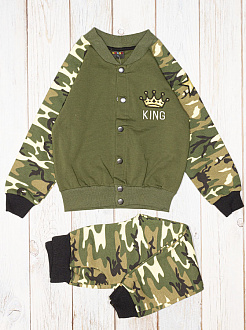 Комплект бомбер і штани для хлопчика Камуфляж хакі 001 - ціна