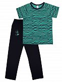 Пижама для мальчика (футболка+штаны) SMIL темно-бирюзовая 104474/104475