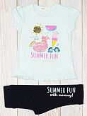 Комплект футболка и бриджи для девочки Breeze Summer Fun голубой 13733