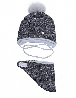 Комплект шапка і хомут для хлопчика Раян темно-сірий 200103 - ціна