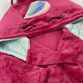 Теплий халат вельсофт для дівчинки Єдиноріжка малиновий 441-909 - світлина